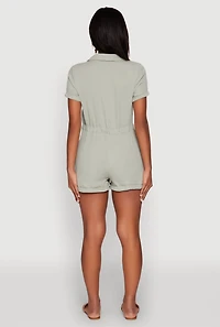Womens Almost Famous Gauze Knit Romper,