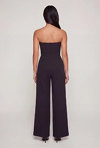 Almost Famous Strapless Vest Front Jumpsuit