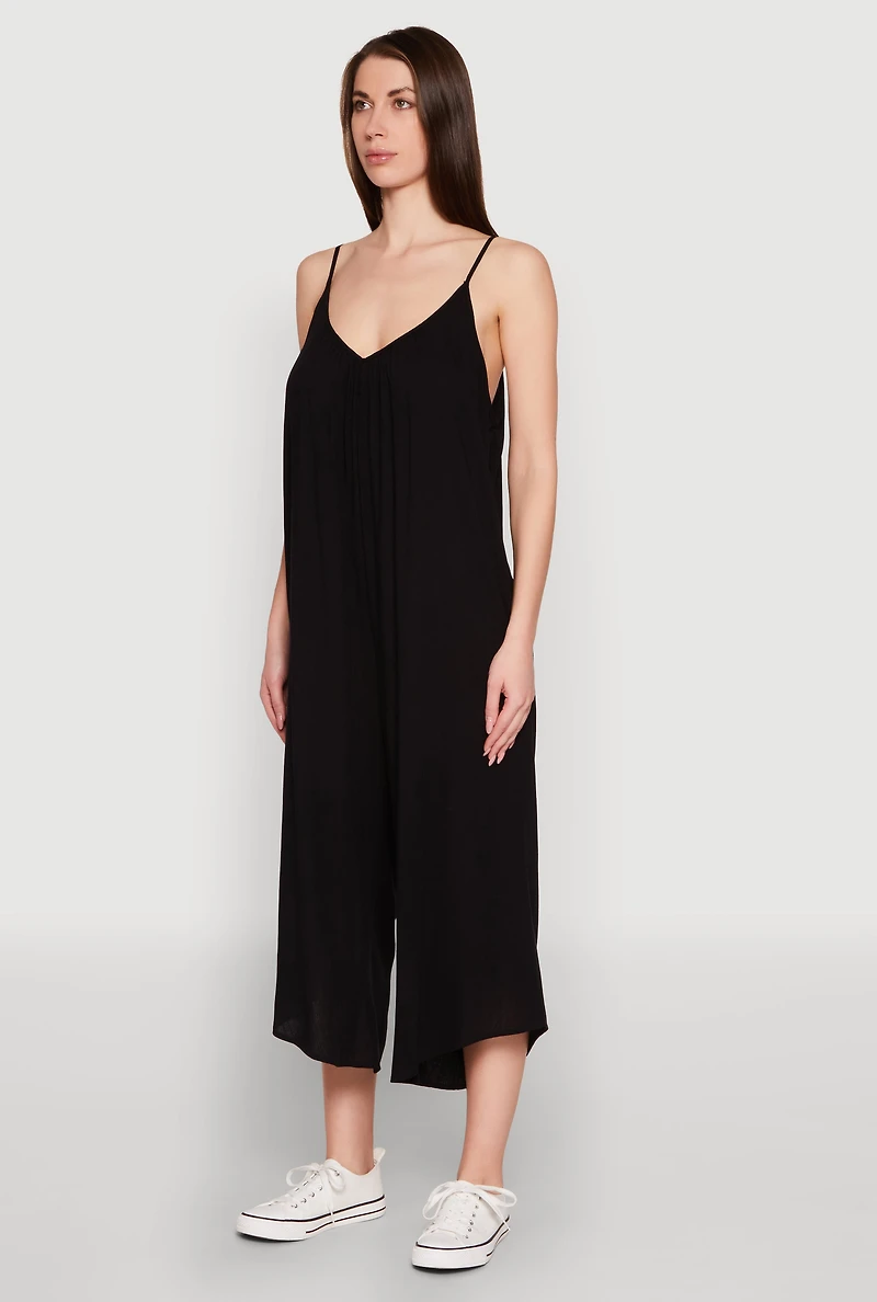Cropped Wide Leg Jumpsuit