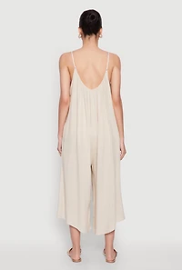 Womens Cropped Wide Leg Jumpsuit,