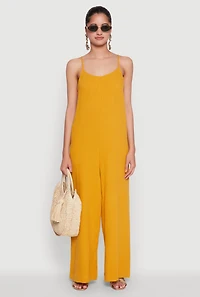 Gauze Knit Wide Leg Jumpsuit