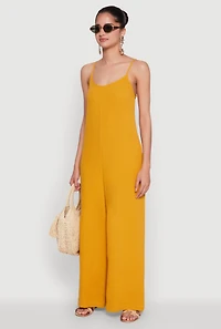 Gauze Knit Wide Leg Jumpsuit