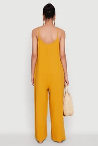 Gauze Knit Wide Leg Jumpsuit