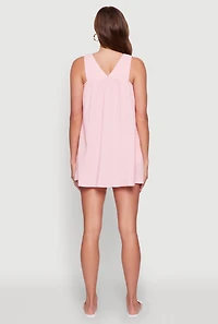 Womens Chic Gauze Knit Ruched Shift Dress,