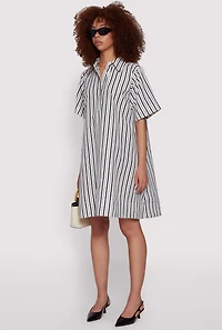 Womens Striped Shift Dress, Multi, Size M