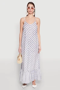 Womens Chevron Print Maxi Dress, Multi,