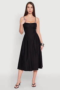 Womens Hyperstretch Bustier Midi Dress, Black, Size M