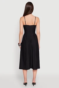 Womens Hyperstretch Bustier Midi Dress, Black, Size M