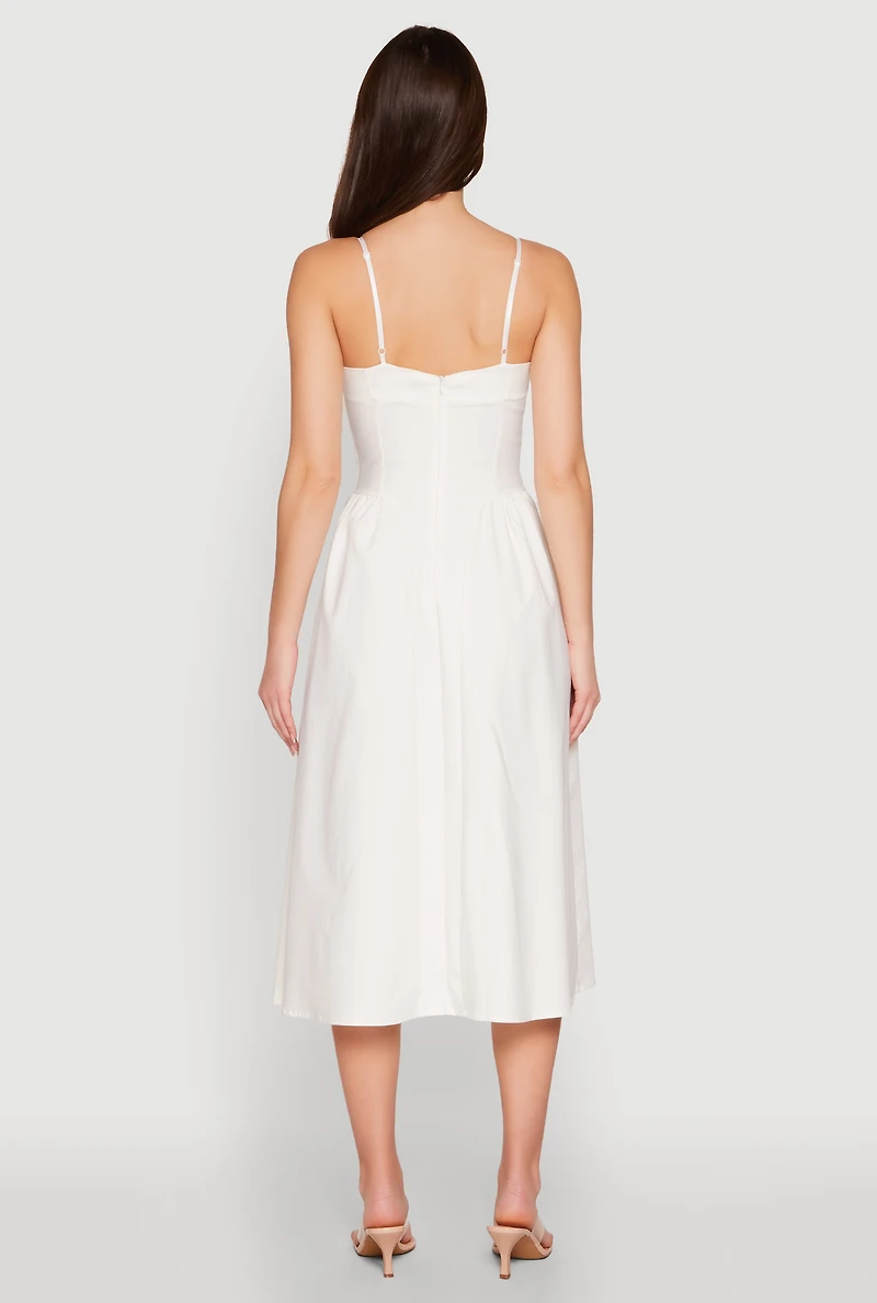 Womens Hyperstretch Bustier Midi Dress, White, Size S