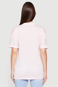 Rhinestone Graphic Football Jersey