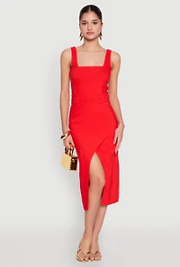 Slit Front Midi Tank Dress