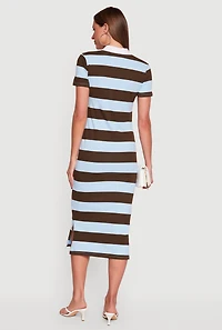 Striped Polo Midi Dress
