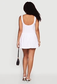 Seamless Compression Rib Knit Corset Detail Skater Dress