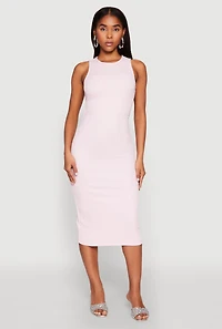 Womens Textured Knit Cut Out Midi Dress,
