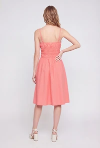Solid Poplin Midi Sundress