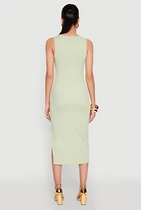 Womens Metallic Seashell Cut Out Midi Dress,