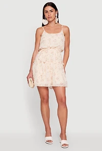 Ditsy Floral Swiss Dot Tiered Dress