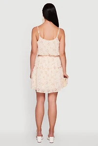 Ditsy Floral Swiss Dot Tiered Dress