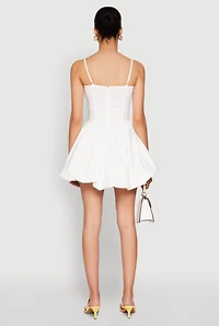Womens Corset Bubble Dress, White, Size L