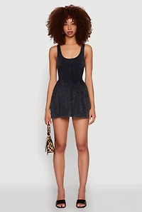 Acid Wash Corset Skater Dress