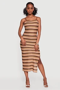Open Tie Back Chevron Cami Dress