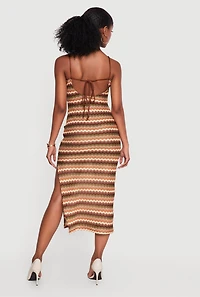 Open Tie Back Chevron Cami Dress