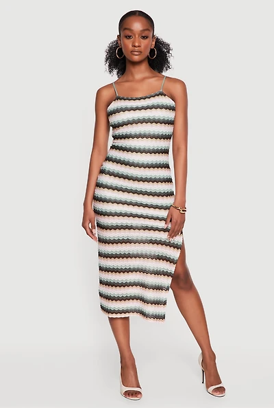 Open Tie Back Chevron Cami Dress