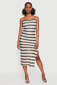 Open Tie Back Chevron Cami Dress