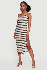 Open Tie Back Chevron Cami Dress