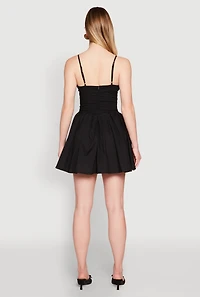 Womens Lace Up Bustier Skater Dress,
