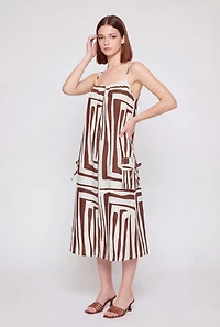 Geometric Print Cami Midi Dress with Pockets
