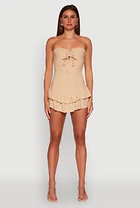 Womens Trendy Eyelet Ruffle Tiered Bodycon Dress,