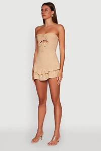 Womens Trendy Eyelet Ruffle Tiered Bodycon Dress,