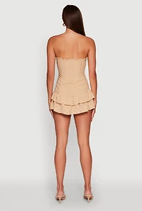 Womens Trendy Eyelet Ruffle Tiered Bodycon Dress,