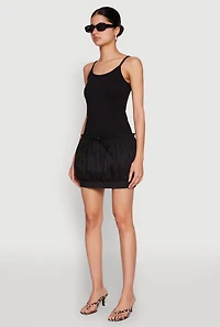 Womens Scoop Neck Bubble Dress, L