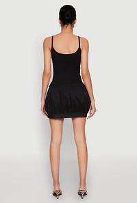Womens Scoop Neck Bubble Dress, S