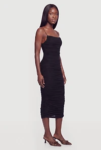 Ruched Cross Back Cami Dress
