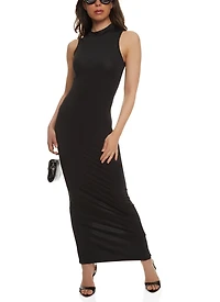 Daisy Sleeveless Mock Neck Maxi Dress