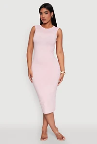 Womens Daisy Mineral Wash Sleeveless Curve Hugging Tank Dress, Pink, Size M