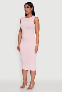 Womens Daisy Mineral Wash Sleeveless Curve Hugging Tank Dress, Pink, Size M