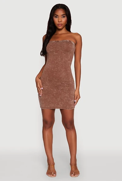 Womens Daisy Mineral Wash Mini Tube Dress,