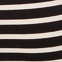 Striped Scoop Neck Back Slit Midi Dress