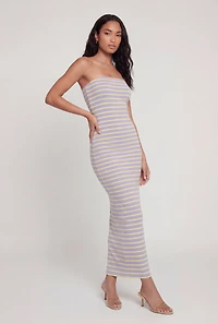 Striped Tube Midi Dress