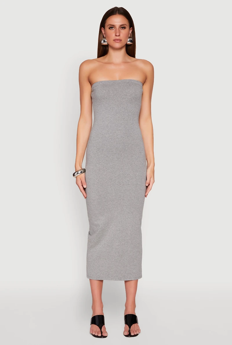 Womens Daisy Maxi Tube Dress, Grey, Size S