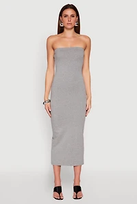 Womens Daisy Maxi Tube Dress, Grey, Size S