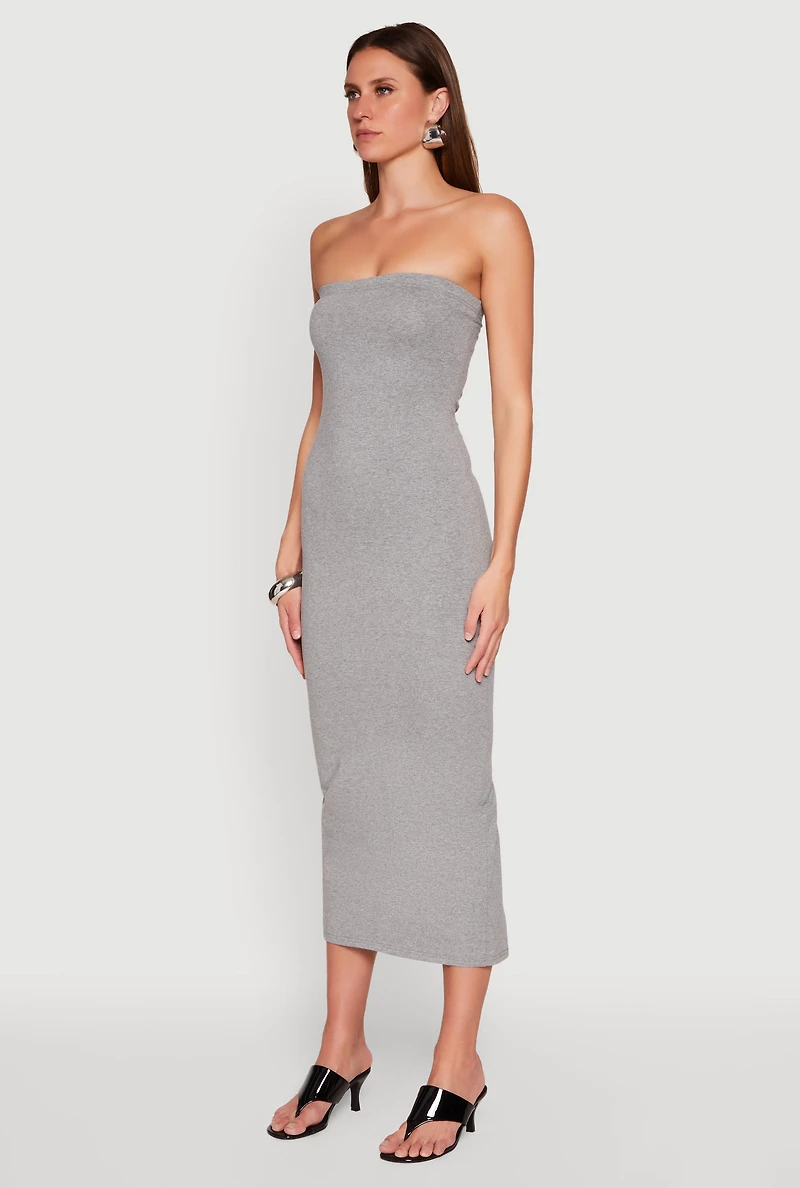 Womens Daisy Maxi Tube Dress, Grey, Size S