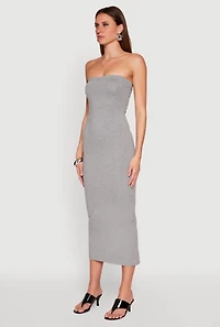 Womens Daisy Maxi Tube Dress, Grey, Size S