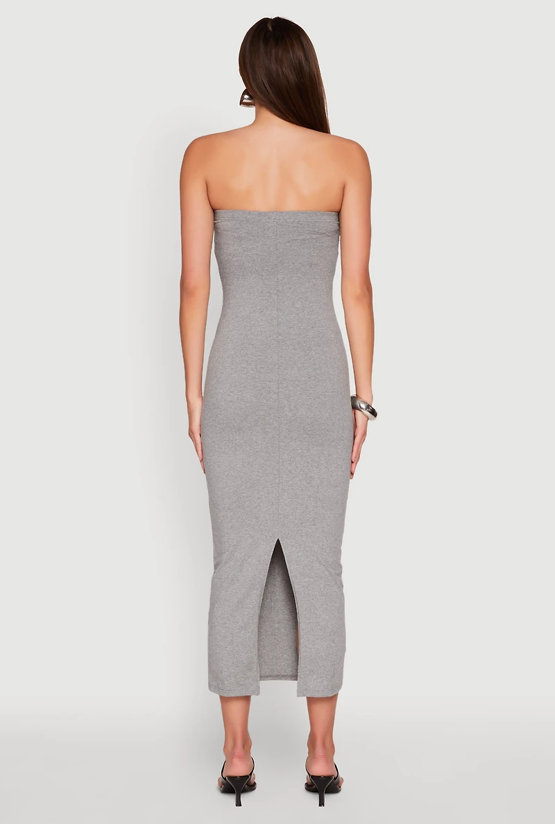 Womens Daisy Maxi Tube Dress, Grey, Size S