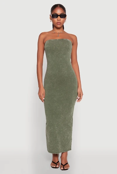 Womens Daisy Mineral Wash Maxi Tube Dress,