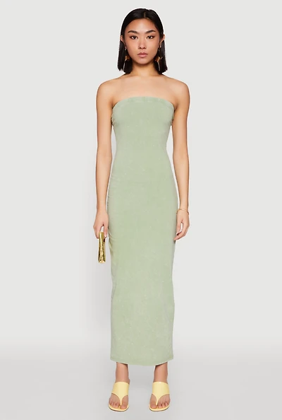 Womens Daisy Mineral Wash Maxi Tube Dress,